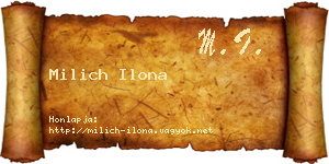 Milich Ilona névjegykártya